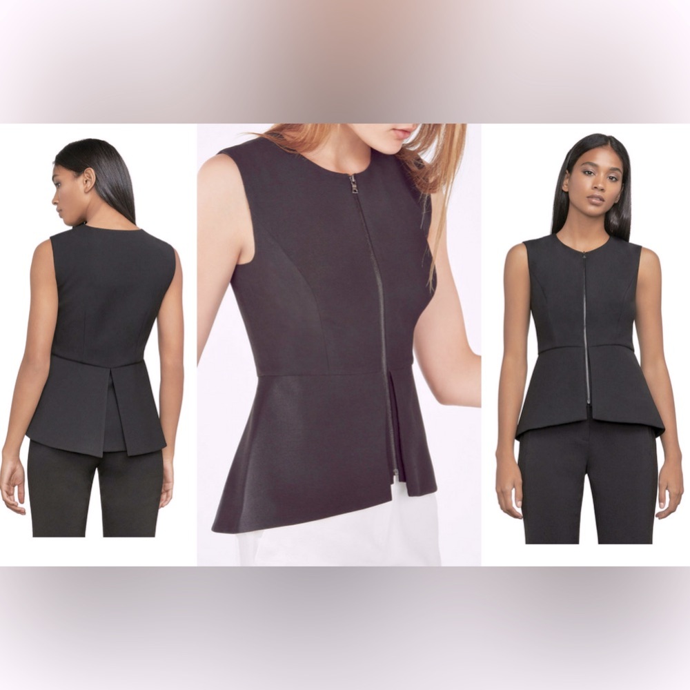 BCBG MAXAZRIA BLACK ZIP UP TOP NWT XXS